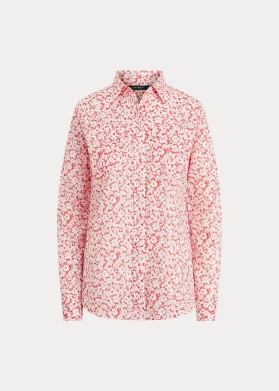 Camisa Ralph Lauren Mujer Rojos / Blancos - Floral Cotton - ECQXK0415